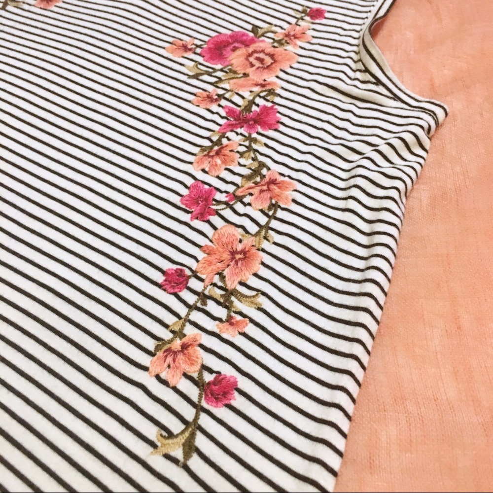 American Eagle Embroidered Striped Tank - Picture 2 of 4